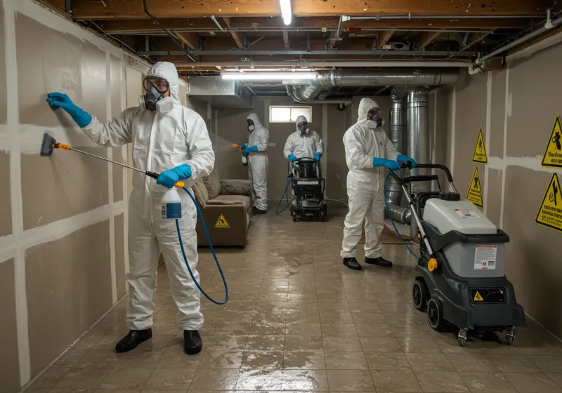 Basement Moisture Removal and Structural Drying process in Emerson, GA
